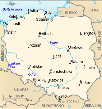 mapa polsko