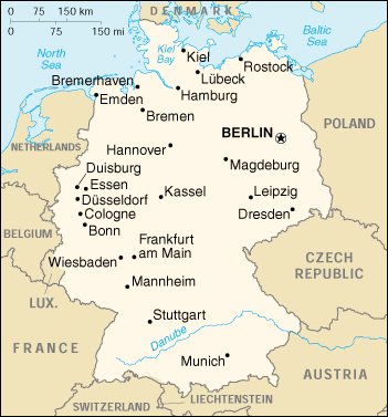 nemecko mapa