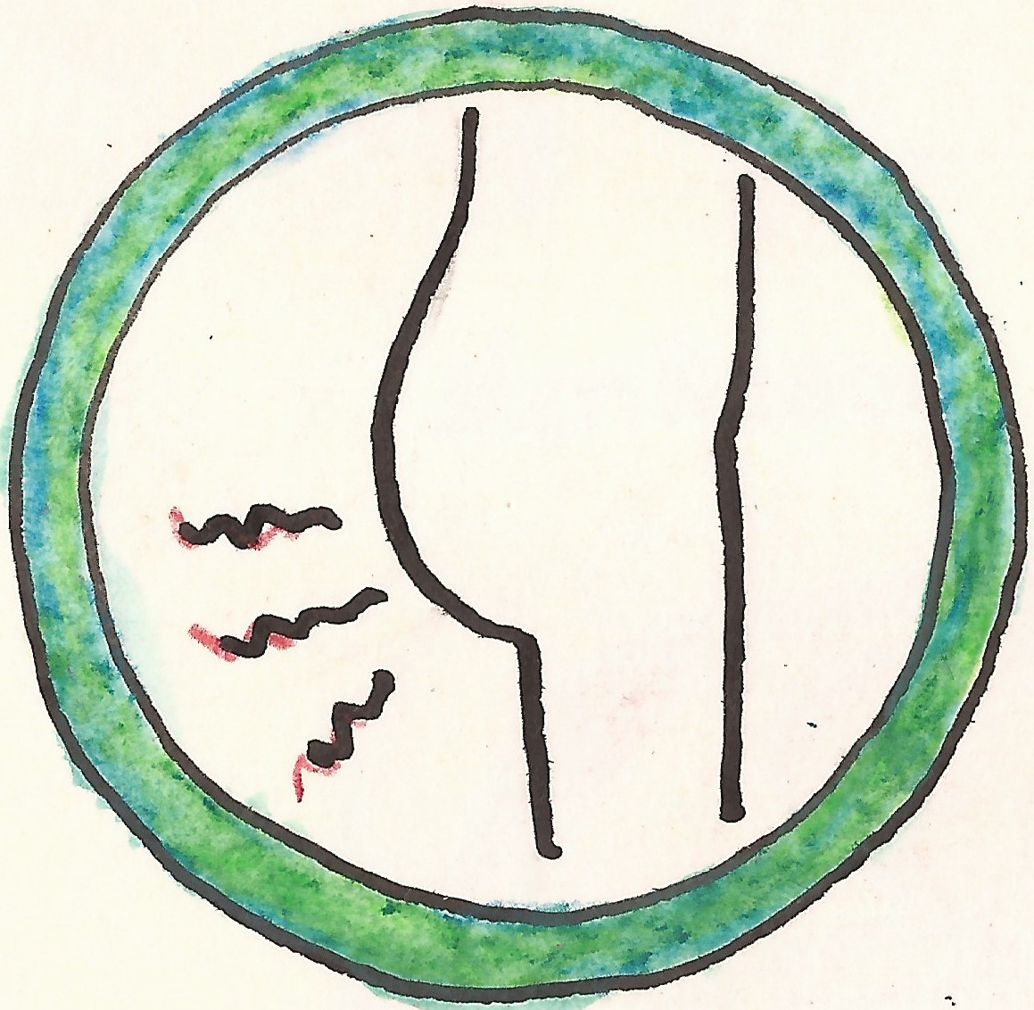 piktogram bolesti kolem ritniho otvoru zelená